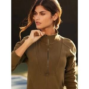 Anthropologie Mini Sweatshirt Dress,  Green/Olive, Size M | Daily Practice